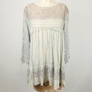 Magnolia Pearl Lace Tunic in Cream and Gray